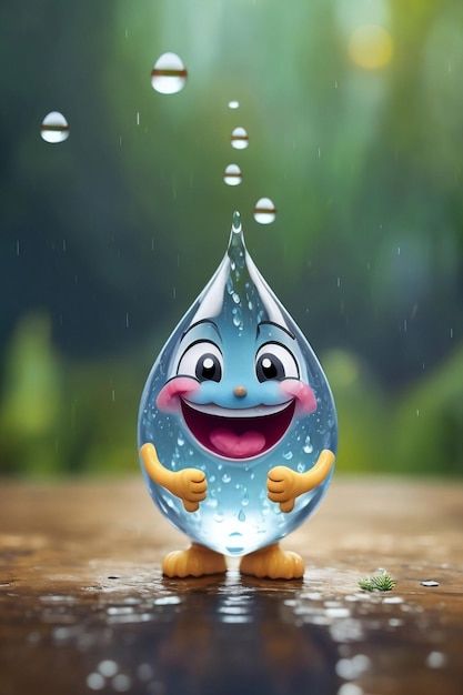 Photo a cute and happy rain water drop | Premium Photo #Freepik #photo Happy Images Pictures, Raining Day, Cat Phone Wallpaper, Cool Galaxy Wallpapers, Blue Emoji, Basic Photo Editing, Iphone Wallpaper Landscape, Cute Mobile Wallpapers, Happy Wallpaper