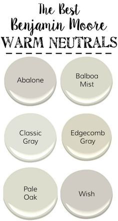 The Best Neutral Paint Colors | blesserhouse.com - The best neutral paint colors from Benjamin Moore with cool grays, warm grays, whites, and darks to create a designer palette for your home. Colors For Walls, Balboa Mist, Best Neutral Paint Colors, Edgecomb Gray, Benjamin Moore Gray, Interior Paint Colors Schemes, Revere Pewter, Best Paint, Neutral Paint Colors