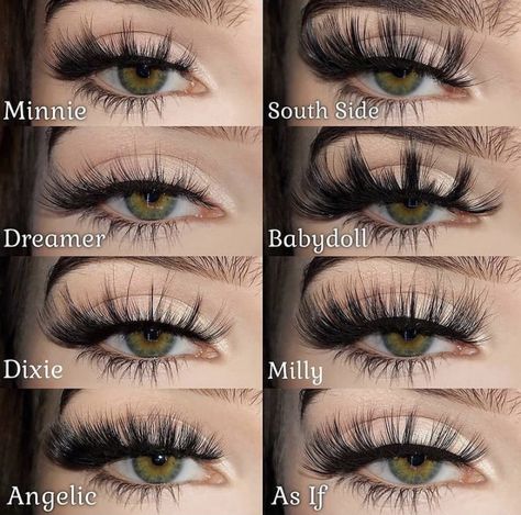 Lashes Different Styles, Eyelash Styles False Lashes, Just Lashes Makeup Look, Fake Lashes Types, Different Lash Styles, Lashes 1:1, Lashes Types, Different Types Of Lashes, Type Of Lashes