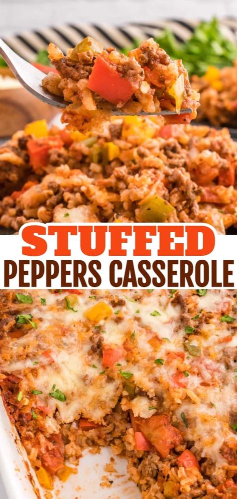 Simple Bell Pepper Recipes, Stuffed Pepper Casserole Dairy Free, Recipes To Use Up Bell Peppers, Stuff Bellpepper Recipes, One Dish Meals With Ground Beef, Tomatoes With Green Chilies Recipes, Stuffed Green Peppers Casserole, Stuffed Bell Peppers Instant Rice, Stuffed Peppers Tomato Soup