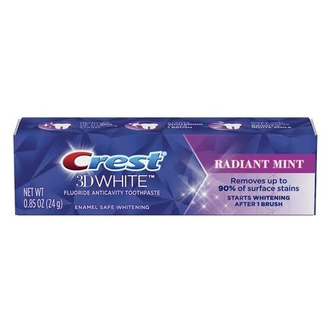 Discover great products at the best prices at Dealmoon. Crest 3D White Radiant Mint, Teeth Whitening Toothpaste, .85 oz. Price:$0.97 at Walmart Crest 3d White Toothpaste, Crest Toothpaste, Pimples Under The Skin, Crest 3d White, Travel Toothpaste, Teeth Whitening Toothpaste, Yellow Teeth, Teeth Health, Stained Teeth