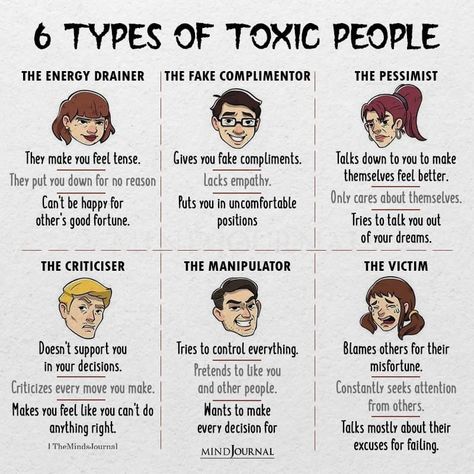 How many of these toxic people you encountered in your life?⁣⁣ #toxicpeople #toxic #toxicrelationship #toxicenergy 5 Types Of People Who Can Ruin Your Life, 6 Types Of Toxic People, Cruel People Quotes Relationships, Video For Toxic People, Avoid Drama Quotes Toxic People, Quotes On Personality, How To Be Non Toxic Person, Non Toxic Quotes, People Insulting You Quotes