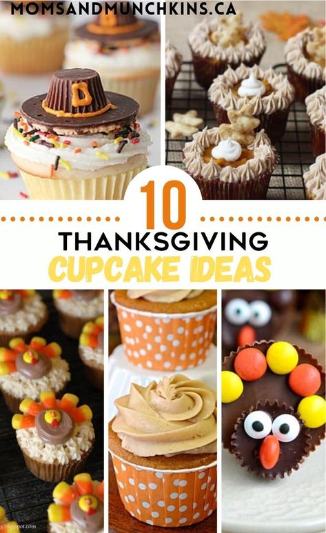 Thanksgiving is almost upon us! Celebrate this wonderful holiday with these 10 Thanksgiving Cupcake Ideas! These super cute desserts are sure to leave your guests happy they left room for dessert. I love cupcakes, and these recipes do not disappoint. Thanksgiving food. Recipes. 10 Thanksgiving Cupcake Recipes Easy Thanksgiving Cupcakes, Thanksgiving Cupcakes Decoration, Thanksgiving Cupcake Ideas, Cute Thanksgiving Desserts, Easy Thanksgiving Dessert Recipes, Turkey Cupcakes, Thanksgiving Cupcakes, Thanksgiving Desserts Table, Fall Cupcakes