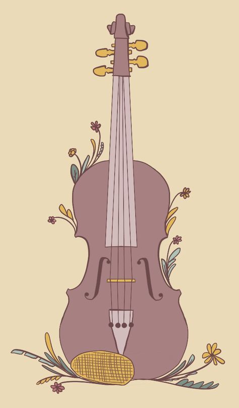 floral flower plant violin drawing yellow gold green mint red burgendy mauve brown beige color aesthetic art Aesthetic Plants Drawing, Violin Drawing Aesthetic, Instrument Drawing, Orchestra Drawing, Violin Art Aesthetic, Violin Sketch, Violin Art Drawing, Violin Astethic Wallpaper, Violin Art Wallpaper