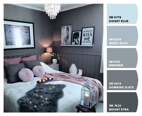 Bedroom Colour, Grey Bedroom Decor, Beautiful Bedroom Decor, Stylish Bedroom Design, Grey Bedroom, Small Bedroom Decor, Woman Bedroom, Trendy Bedroom