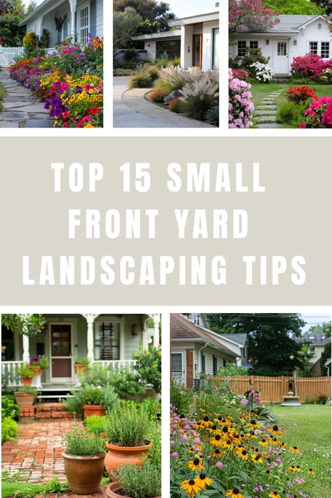 See how to landscape your small front yard to get it looking stunning for summer. Fully Landscaped Front Yard, Front Yard Under Window Landscaping, Simple Landscape Ideas Front Yard Budget Small Gardens, Curb Appeal Small Front Yard, Front Window Landscaping Ideas, Small Front House Landscaping, Front Small Yard Landscaping, Center Yard Landscaping Ideas, Landscaping For Small Front Yards