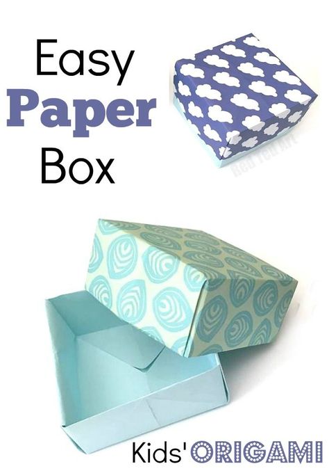 How to make a Paper Box - This Gift Box DIY is a great tutorial for anyone wanting to make a simple and easy paper box. Paper Box Tutorial, Origami Kutu, Easy Origami For Kids, Paper Box Diy, Kids Origami, Folding Origami, Origami Box, 카드 디자인, Box Diy