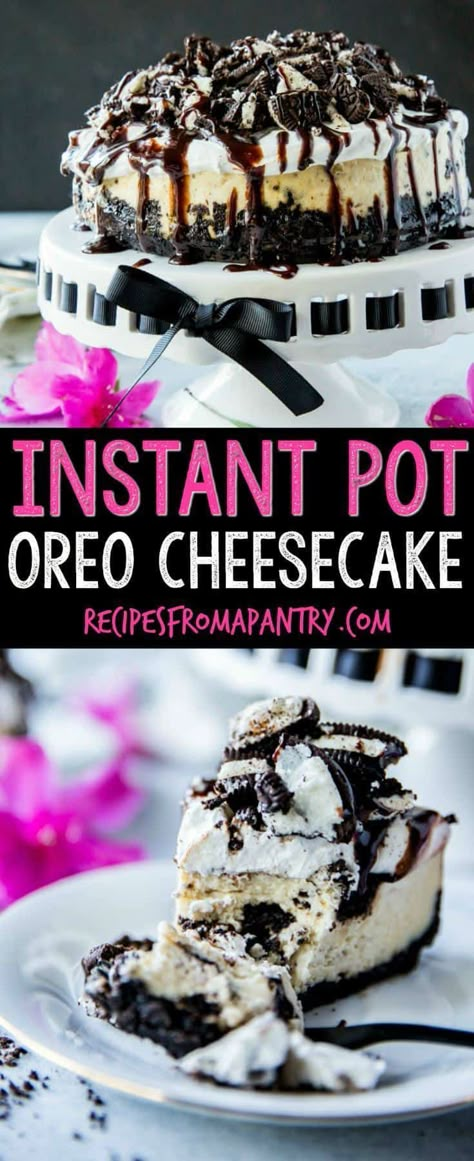 .Instant Pot Oreo Cheesecake Pressure Cooker Cheesecake, Oreo Crunch, Instant Pot Cheesecake, Instant Pot Dessert, Oreo Cheesecake Cookies, Oreo Cheesecake Recipes, Instant Pot Desserts, Cookies And Cream Cheesecake, Ip Recipes