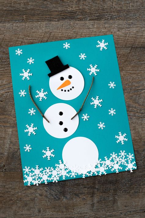 How to Make Easy Paper Snowman Art Christmas Projects Diy Creative Crafts, Card For Christmas Handmade, Diy Christmas Cards Snowman, Christmas Craft Cards For Kids, Christmas Cards From Kids To Parents, Christmas Postcard Diy Kids, Easy Kids Christmas Cards, Diy Christmas Cards Handmade Kids, Christmas Cards Crafts For Kids