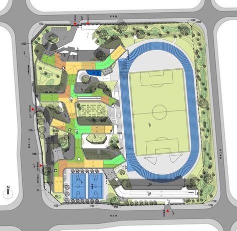 Garden School / OPEN Architecture,site plan Kindergarten Building, African School, Elementary School Architecture, Garden School, High School Design, School Floor, Architecture Site Plan, School Building Design, School Site