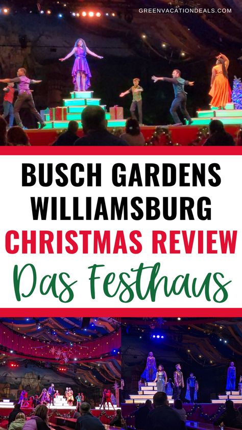 Planning on taking a Busch Gardens Williamsburg Christmas vacation? Christmas Town at Busch Gardens theme park has a lot of fun things to do, and one of those is dining at Das Festhaus. You can enjoy delicious seasonal food while watching live entertainment! The special holiday show includes great singing & dancing. Find out what it's like & get tips for your visit in this honest review. #USDestinations #NorthAmericaTravel #BuschGardensFood #BuschGardensChristmasTown #WilliamsburgChristmas Busch Gardens Christmas Town, Traditional Holiday Recipes, Williamsburg Christmas, Busch Gardens Williamsburg, Bush Garden, Busch Gardens, Garden Christmas, Christmas Shows, Christmas Town