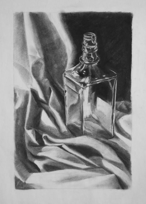 Still Life Ink Drawing, Graphite Still Life, Charcoal Still Life Drawing, Still Life Practice, Charcoal Still Life, Draw Sea Animals, Draw Sea, Still Life Sketch, Geometric Shapes Drawing