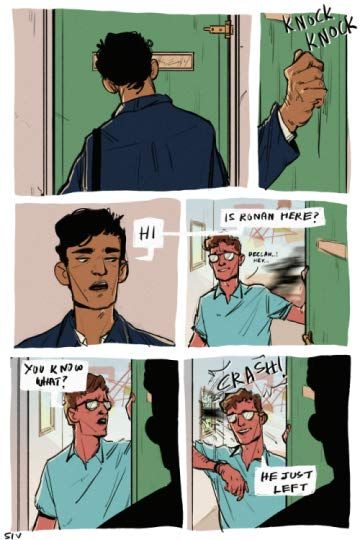 The Raven Cycle Funny, The Raven Cycle Fanart, Raven Cycle Fanart, The Raven Cycle Fan Art, Trc Fanart, Ronan And Adam, The Raven Cycle, Funny Tumblr Stories, Blue Sargent