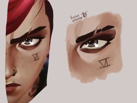 Arcane Art Style, Vi Cosplay, Arcane Art, Eye Study, Vi Arcane, Digital Art Beginner, Digital Painting Tutorials, Character Design Animation, Art Studies