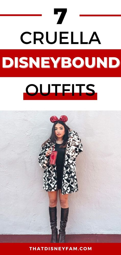 cruella disneybound outfits Disney Bounding Cruella De Vil, Baroness Outfit Cruella, Cruella De Vil Disneybound, Disney Bounding Cruella, Cruella Deville Inspired Outfit Casual, Cruella Deville Disneybound, Disney Villain Bounding, Cruella Outfit Ideas, Disney Bound Villains