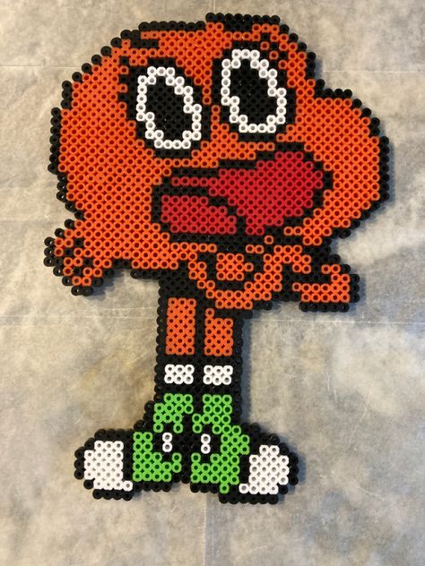 Gumball And Darwin Perler Beads, Amazing World Of Gumball Perler Beads, The Amazing World Of Gumball Pixel Art, Gumball Perler Beads, Darwin Watterson, Room Wishlist, Perler Ideas, Hamma Beads, Perler Crafts