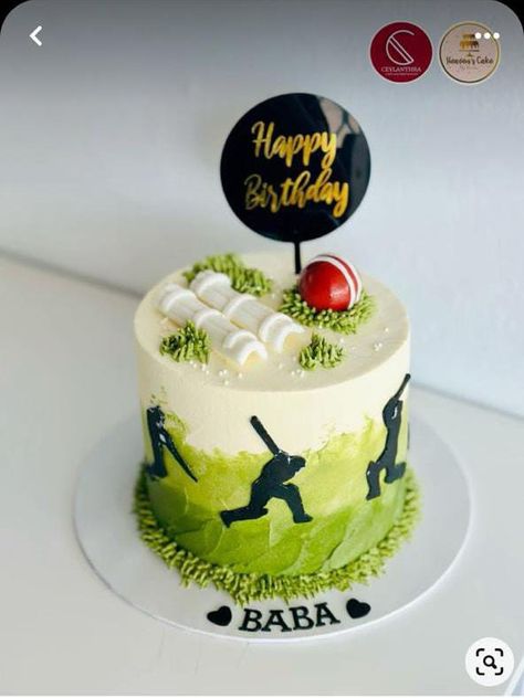 Football And Cricket Theme Cake, Cake Designs Cricket Theme, 10 Year Boy Birthday Cake, Cricket Cake Ideas, Aesthetic Cakes For Boys, Aesthetic Cake For Boys, Cricket Theme Cake Without Fondant, Cricket Theme Cake Birthdays, Birthday Cake For 10 Year Boy