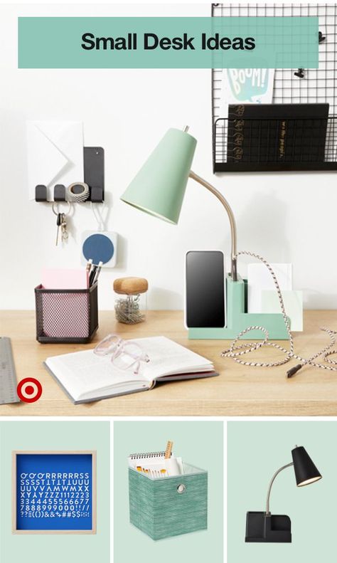 Meet the must-have lamp that keeps your pens & papers organized, phone charged & workspace awake. Small Desk Ideas, Organized Phone, Target Office, College Desk, Office Necessities, College Necessities, Dorm Room Styles, Cubicle Decor Office, Office Decor Professional