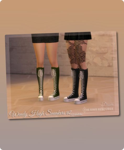 Sims 4 Female Shoe CC: Wendy High Sneakers V2  Platform  By Dissia Converse Sims 4 Cc, Sims 4 Cc Converse, Knee High Converse, Grunge Shoes, Mod Jacket, Clothes Cc, Sims 4 Cc Download, Cc Shoes, Sims 4 Cc Shoes