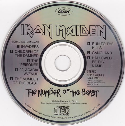 Iron Maiden Cd, Vinyl Record Crafts, Cd Icon, Record Crafts, Pngs For Moodboards, Cd Cover Design, Capitol Records, Compact Disc, Cd Cover