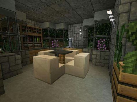 Minecraft Atrium, Dining Room Minecraft, Minecraft Dining Room, Minecraft Stuff, Minecraft Crafts, Minecraft Ideas, Minecraft Designs, Minecraft, Room Divider