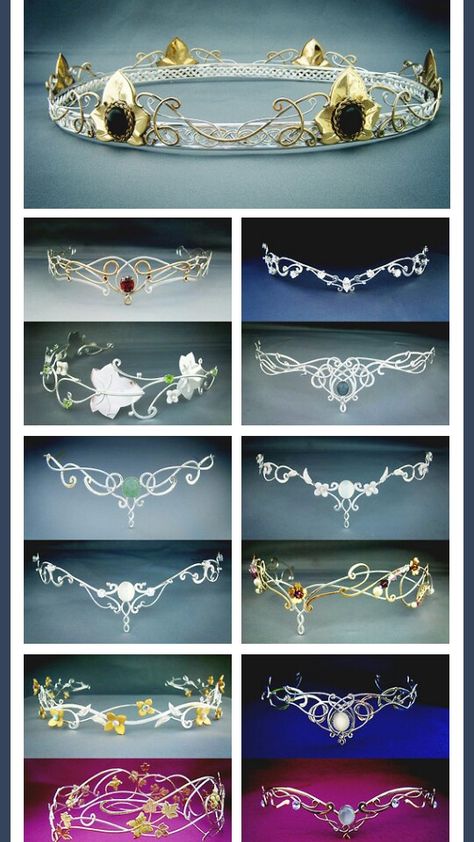 Elven crowns Elvish Style, قلادات متدلية, Seni Dan Kraf, Magical Jewelry, Kraf Diy, Fantasy Dress, 판타지 아트, Fantasy Jewelry, Tiaras And Crowns