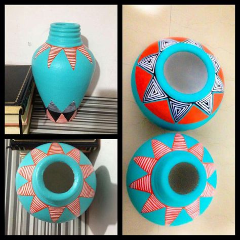 Round Pot Painting Ideas, Pot Painting Ideas, Simple Wall Paintings, Flower Pot Art, Pot Painting, Pot Design, Painted Pots Diy, Painted Plant Pots, Small Flower Pots