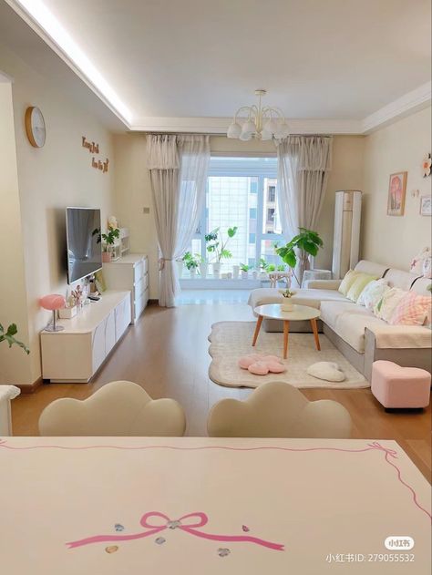 Garden Design Patio, Design Bedroom Ideas, Wall Decor Garden, Cute Living Room, Girly Apartment Decor, Korean Accessories, Furniture Bathroom, Dream Apartment Decor, Pink Living Room