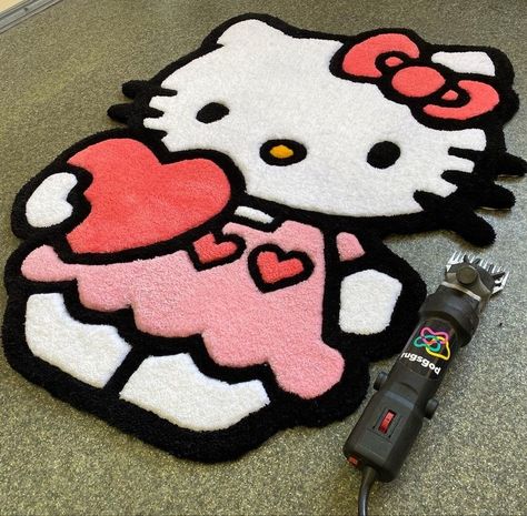 Hello Kitty Carpet, Sanrio Rug, Hello Kitty Aesthetic Room, Rooms Hello Kitty, Hello Kitty Rug, Clothes Hello Kitty, Cute Rugs, Kitty House, Hello Kitty Decorations