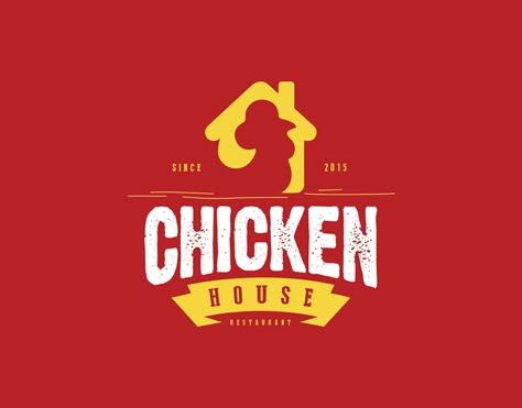 Minimal Logos Inspiration, Chicken Logo, Food Logo Design, Logo Design Process, House Logo, Restaurant Logo, Restaurant Logo Design, Chicken House, Restaurant Branding