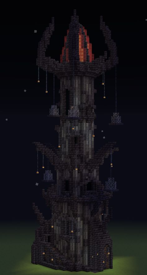 Minecraft Evil Base, Evil Minecraft Builds, Minecraft Nether Base Ideas, Tower Minecraft Ideas, Nether Builds Minecraft, Nether House Minecraft, Nether Base Minecraft, Dark Minecraft Builds, Minecraft Server Spawn