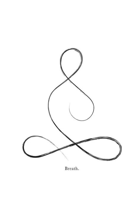 When you are angry, peaceful, happy, or sad, your breathe goes through subtle changes. Whichever way you breathe, that is the way you think. Whichever way you think, that is the way you breathe. The breath can be used as a tool to do many things with the body and the mind.Just Breathing 🙏 #deepbreaths #breathedeep #restorative #nervoussystem #mindfull #yogaforhealth #meditationteacher #innerjourney #breatheeasy #uncertainty #takeadeepbreath #impermanence #staypresent #mypath #behere #breath Yoga Symbols Art, Breathe Poster, Just Breathe Tattoo, Meditation Tattoo, Yoga Symbol, Yoga Tattoos, Yoga Symbols, Unalome Tattoo, Street Wall