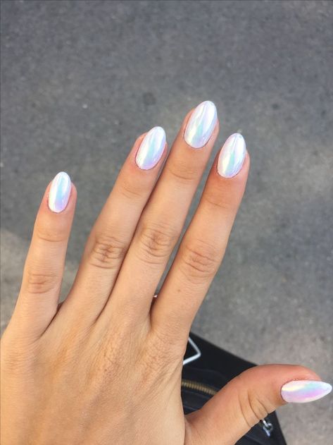 Irridescent Nails, Summer Nails Colors Designs, White Chrome Nails, Opal Nails, Milky Nails, Her Nails, Mermaid Nails, Colorful Nail Designs, Summer Nails Colors