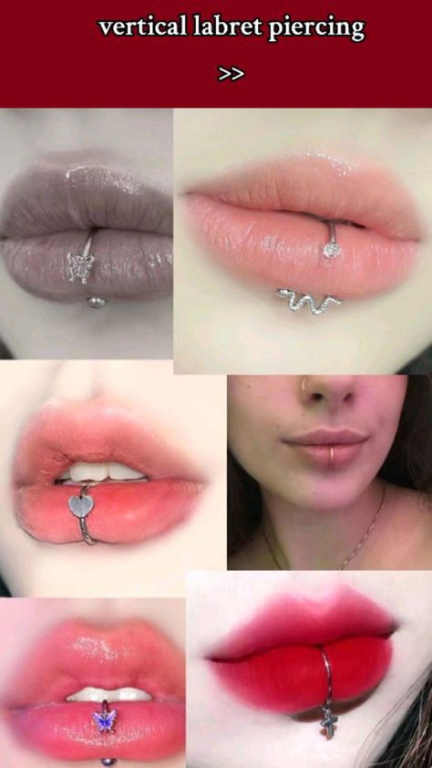 Piercing ideas Vertical Labret Piercing, Vertical Labret, Labret Jewelry, Sick Tattoo, Face Piercings, Makeup Accesories, Tooth Gem, Labret Piercing, Cute Piercings