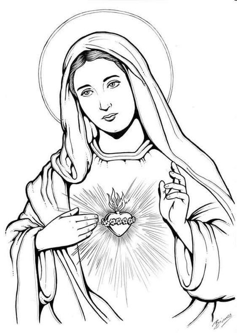 Sketch Black And White, Jesus Art Drawing, Half Sleeve Tattoos Forearm, Christian Drawings, Mother Mary Images, Jesus Drawings, Adult Coloring Designs, Unique Drawings, Desenho Tattoo