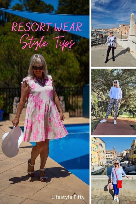 Resort Wear for Over 60 - How to Look a Million Bucks! - Lifestyle Fifty Over 50 Resort Wear For Women, Resort Wear For Women Over 60, Carribean Outfits, Mexico Resort Outfits, Resort Vacation Outfits, Mexico Vacation Outfits, Cancun Outfits, Cute Beach Outfits, Resort Casual