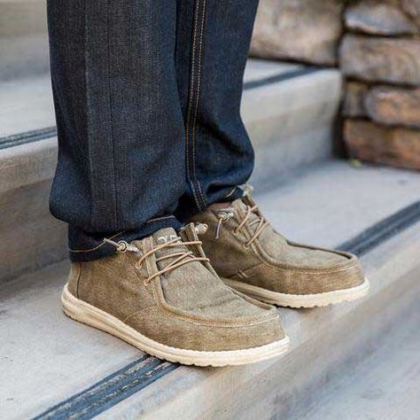 Hey Dude Shoes Mens Conrad Chukka Shoes in Nut 111651600 Hey Dudes Outfit Men, Hey Dude Outfits Men, Hey Dude Outfits, Hey Dudes Outfit, Hey Dudes Mens, Mens Wedding Outfits, Hey Dudes Shoes, Dudes Shoes, Dude Outfits