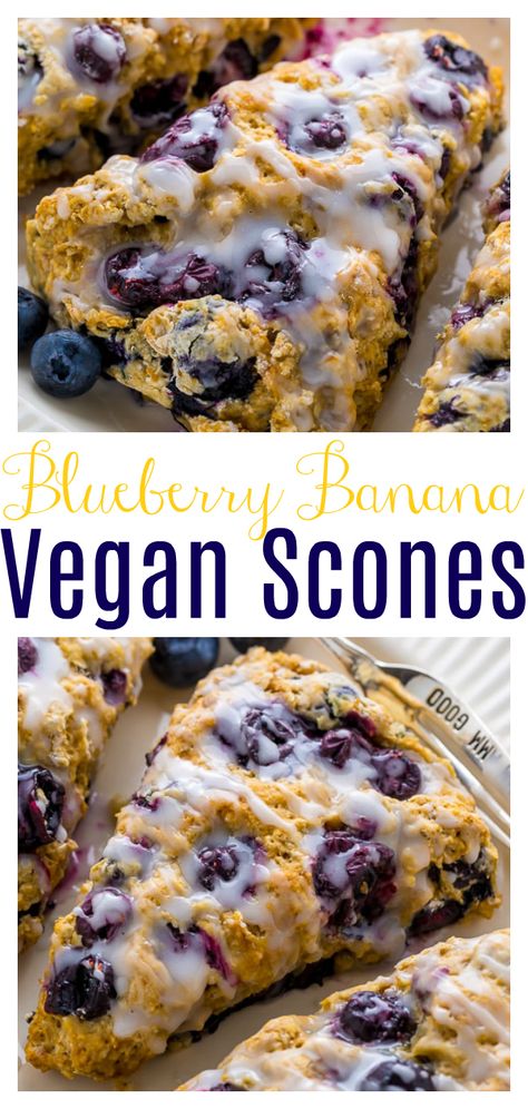 Vegan Blueberry Scones, Lactose Free Desserts, Banana Scones, Vegan Scones, Cooking Recipes For Dinner, Baker By Nature, Vegan Blueberry, Blueberry Scones, Vegan Bread