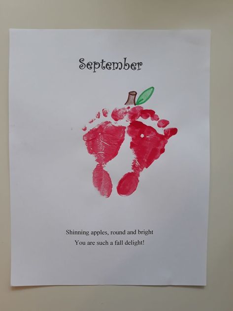 September Footprint Crafts, September Handprint Crafts, September Infant Art, September Footprint Art, September Infant Crafts, Halloween Handprint Crafts, Baby Footprint Crafts, Fall Handprint Crafts, Fall Crafts For Toddlers