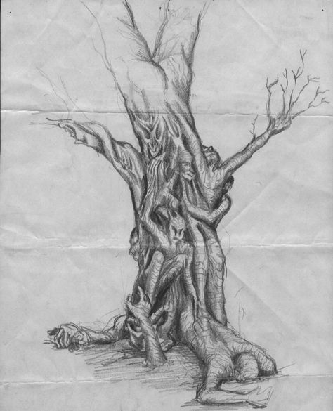 Human Tree by Lagorda Human Tree Drawing, Human Tree Tattoo, Face In Tree Drawing, Tree People Drawing, Human Tree Art, Detailed Tree Drawing, Trees Art Drawing, Tree Trunk Drawing, Roots Drawing