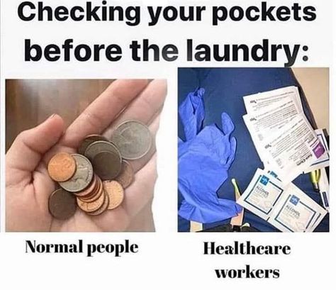 The pockets of a healthcare worker Healthcare Memes, Hospital Memes, Cna Humor, Ems Humor, Hospital Humor, Medical Jokes, Medical Memes, Nursing Fun, Nurse Jokes