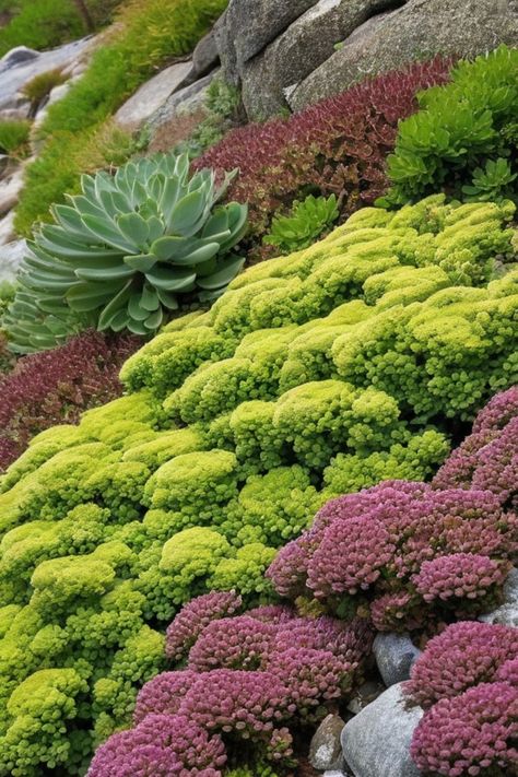 Discover the best ground cover plants for rocky soil that will thrive in your landscape. Create a vibrant rock garden with easy-care perennials perfect for shallow, rocky soil. Explore colorful rock garden plants and succulents designed to withstand dry sun conditions. Learn how to make a rock garden using permaculture principles to fix problematic rocky soils. Transform your outdoor space with these fantastic problem-solving plants!  Browse our collection of ground cover plants ideal for rocky Flowering Ground Cover, Best Ground Cover Plants, Succulent Rock Garden, Permaculture Principles, Sweet Woodruff, Creeping Phlox, Rock Garden Plants, Creeping Jenny, Ground Cover Plants