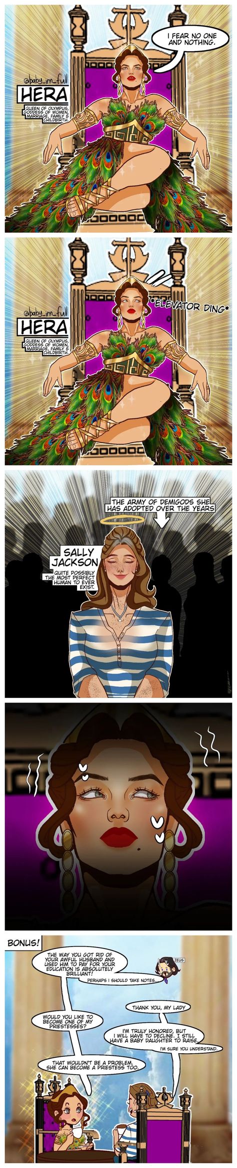 Sally Jackson Fanart, Sally Jackson, Pjo Fanart, Percy Jackson Comics, Zio Rick, Greek Mythology Humor, Percy Jackson Head Canon, Persassy Jackson, Pjo Hoo