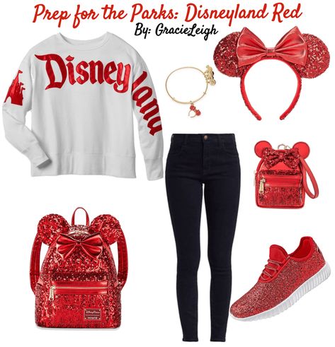 Prep for the Parks: Disneyland Red outfit ideas | Prep for the Parks: Disneyland Red February Disney Outfits, Red Disney Outfits, Christmas Disney Outfits Women, Disney Christmas Outfits Women, Disney World Outfits Winter, Christmas Disney Outfits, Disneyland Christmas Outfit, Disneyworld Outfits, Bounding Outfits