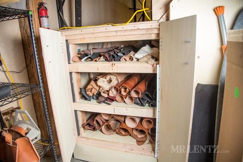 How to Store Leather and Keep it Dry - Mr. Lentz Leather Goods Leather Storage Ideas, Air Conditioner Installation, Small Business Advice, Shelf System, Leather Storage, Long Term Storage, Leather Workshop, How To Store, Foam Insulation