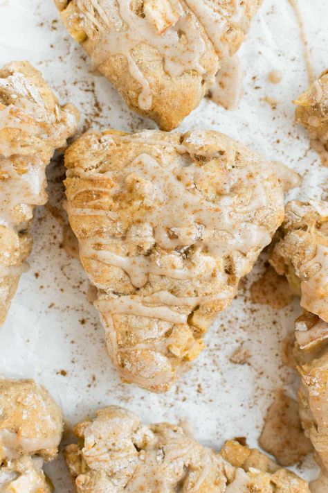 Chai Spiced Apple Scones Chai Scones Recipe, Apple Chai Scones, Chai Scones, Apple Butter Scones, Healthy Scones, Apple Chai, Apple Scones, Apple Pie Spice, Apple Muffins