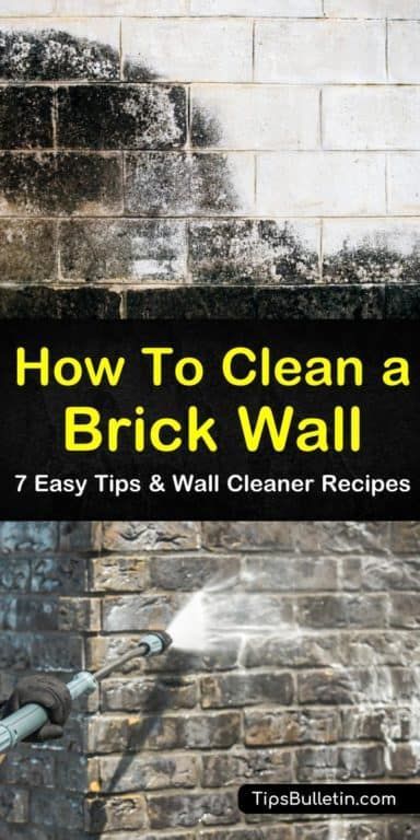 Learn how to clean a brick wall using everyday ingredients like baking soda and bleach. Clean exterior walls with a powerful detergent and pressure washer. Apply vinegar to brick interiors for an overall clean and disinfectant. #clean #brick #wall Clean Exterior Of House, How To Clean Brick Wall Interiors, How To Clean Brick Exterior, How To Clean Bricks Outside, Brick Cleaner Outdoor, Cleaning Brick Exterior, Backyard Brick Wall Ideas, Wall Cleaner Recipe, Handyman Jobs