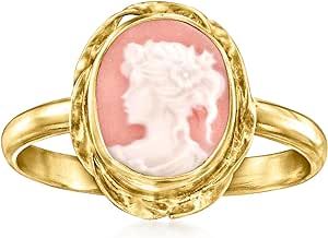 Ross-Simons Italian Pink Porcelain Cameo Ring in 18kt Gold Over Sterling Skeleton Ring, Pink Porcelain, Fine Jewelery, Cameo Jewelry, Cameo Ring, Classic Engagement Rings, Natural Gold, 24kt Gold, Girly Jewelry