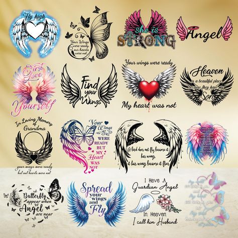 In Loving Memory Tattoos Mom, Memorial Tattoos Mom, Memorial Tattoo Quotes, Wing Tattoos On Back, Memorial Tattoo Designs, In Loving Memory Tattoos, In Loving Memory Gifts, Remembrance Tattoos, Personalized Memorial Gifts