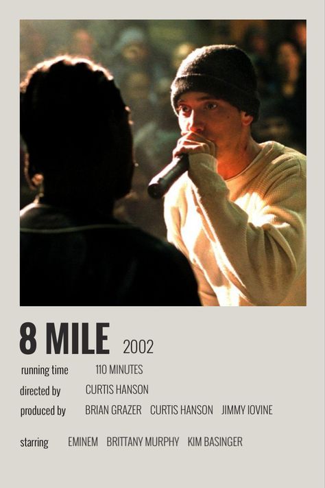 Eminem 8mile, Eminem Poster, Aesthetic Movie, Movies To Watch Teenagers, 8 Mile, Iconic Movie Posters, Movie Card, Film Posters Minimalist, Great Movies To Watch